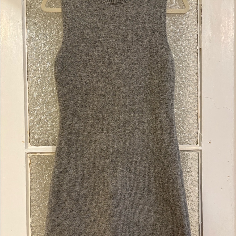 Gray Sleeveless Sweater Dress